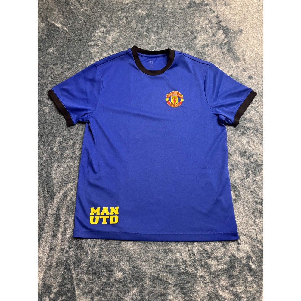 Manchester United Shirt XL Men Blue Soccer Football Fan Tee Man Utd Crest